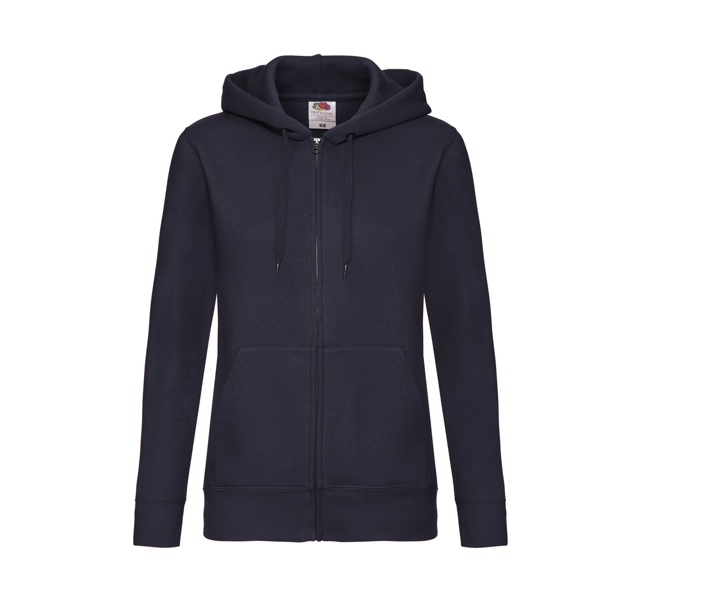 Sudadera Ladies Premium Hooded Sweat Jacket Fruit of the Loom SC375 en color deep navy