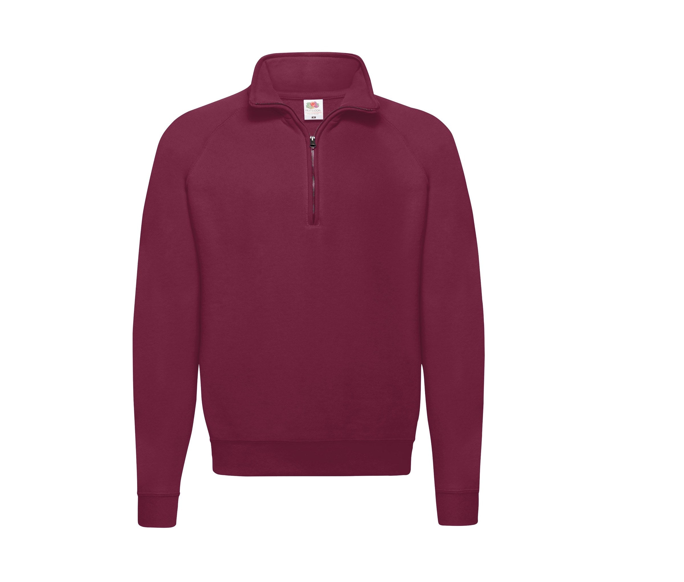 Sudadera Classic ZIP Neck Sweat Fruit of the Loom SC376 en color granate