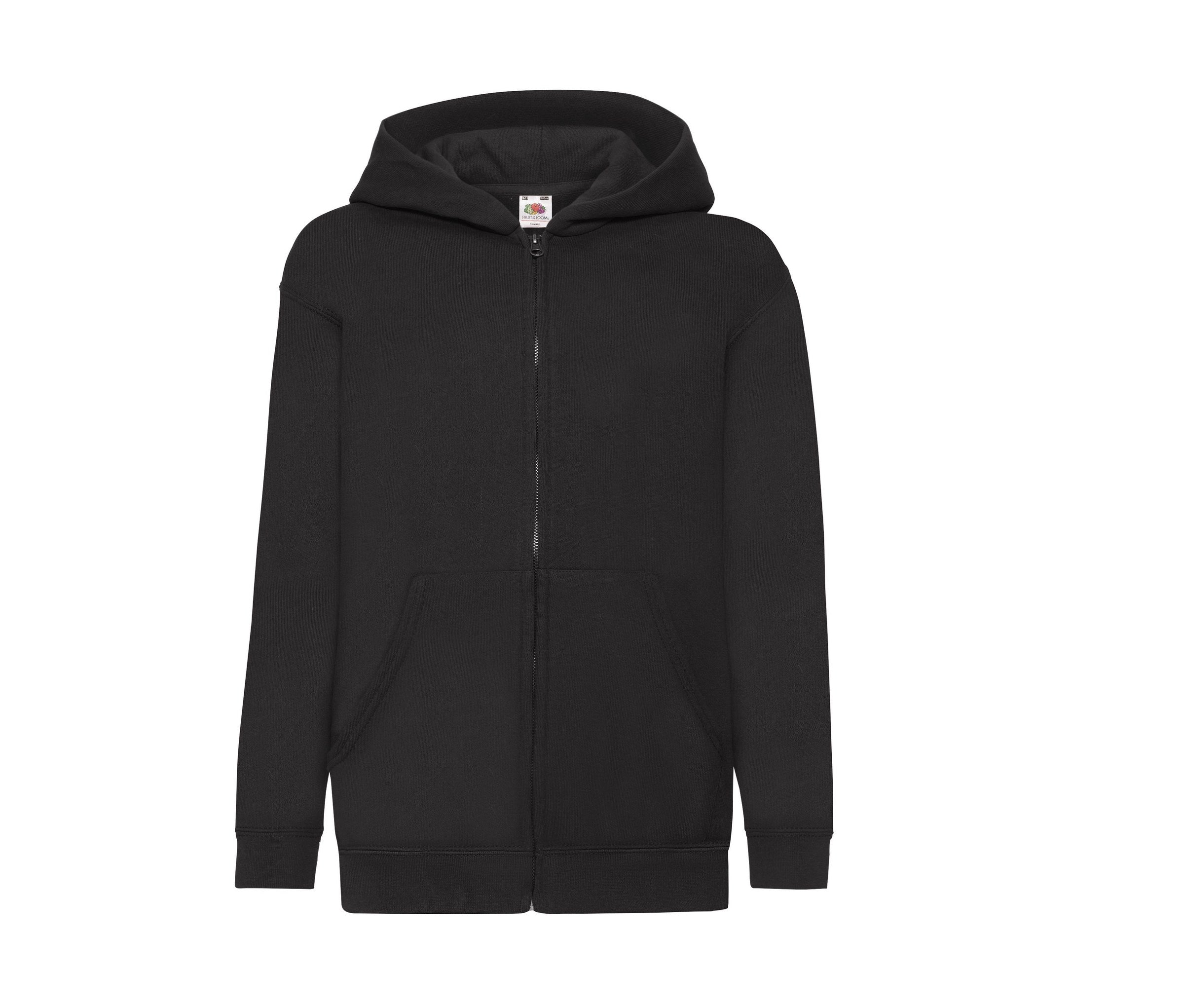 Sudadera Kids Classic Hooded Sweat Jacket Fruit of the Loom SC379 en color negro
