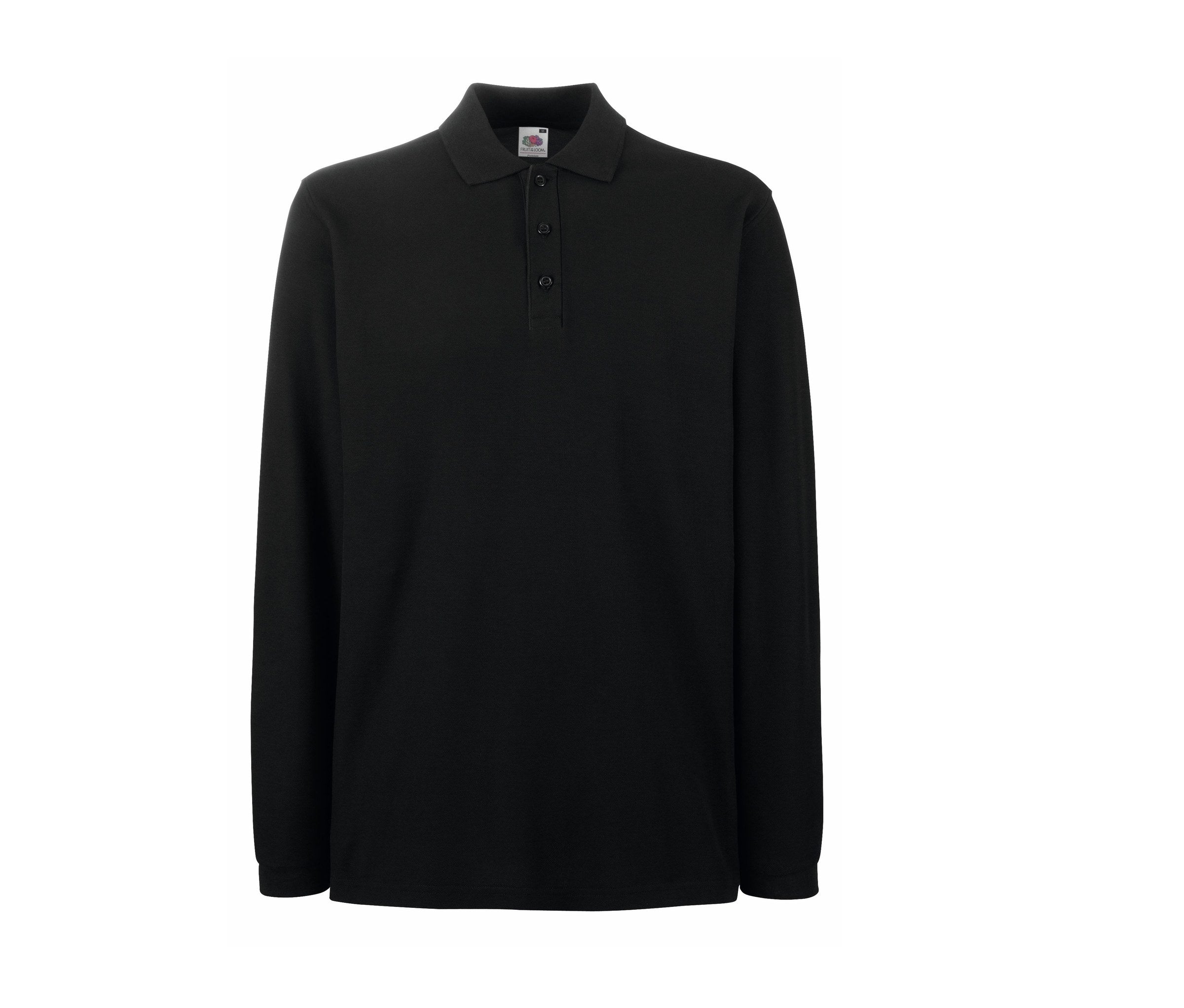 Polo Premium Long Sleeve Polo Fruit of the Loom SC384 en color negro