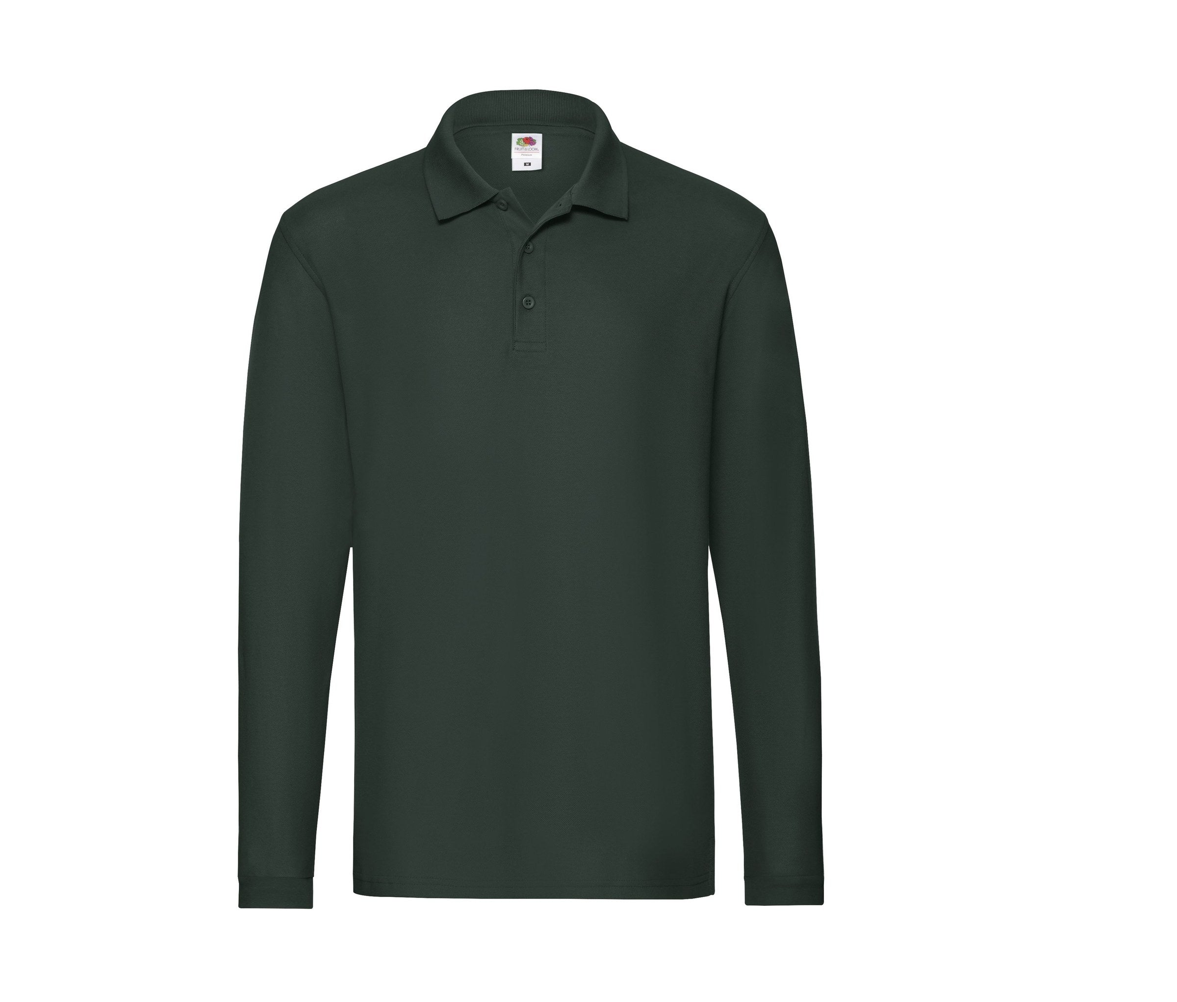 Polo Premium Long Sleeve Polo Fruit of the Loom SC384 en color forest green