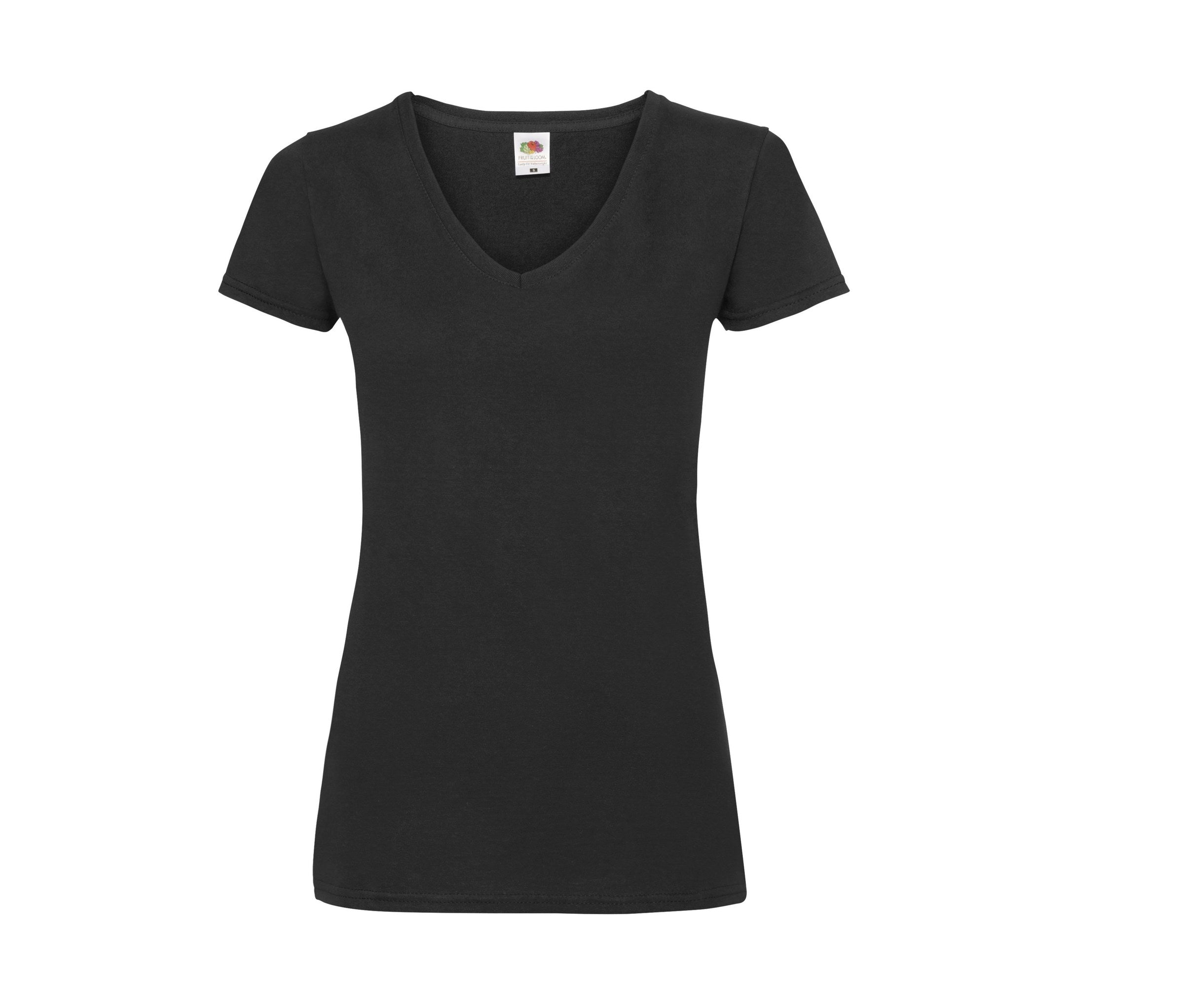 Camiseta Ladies Valueweight V-neck Fruit of the Loom SC601 en color negro