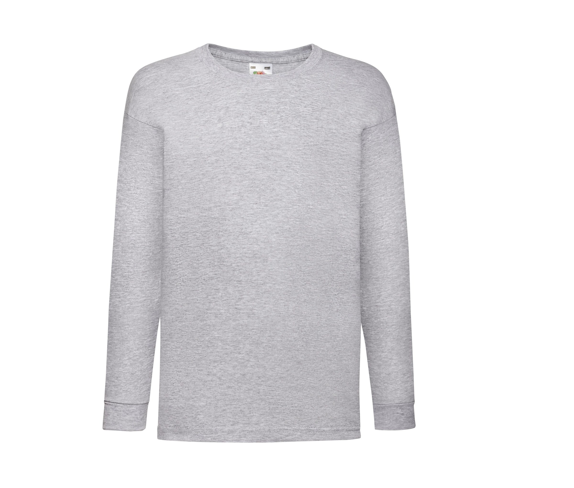 Camiseta Kids Valueweight Long Sleeve Fruit of the Loom SC6107 en color gris jaspeado