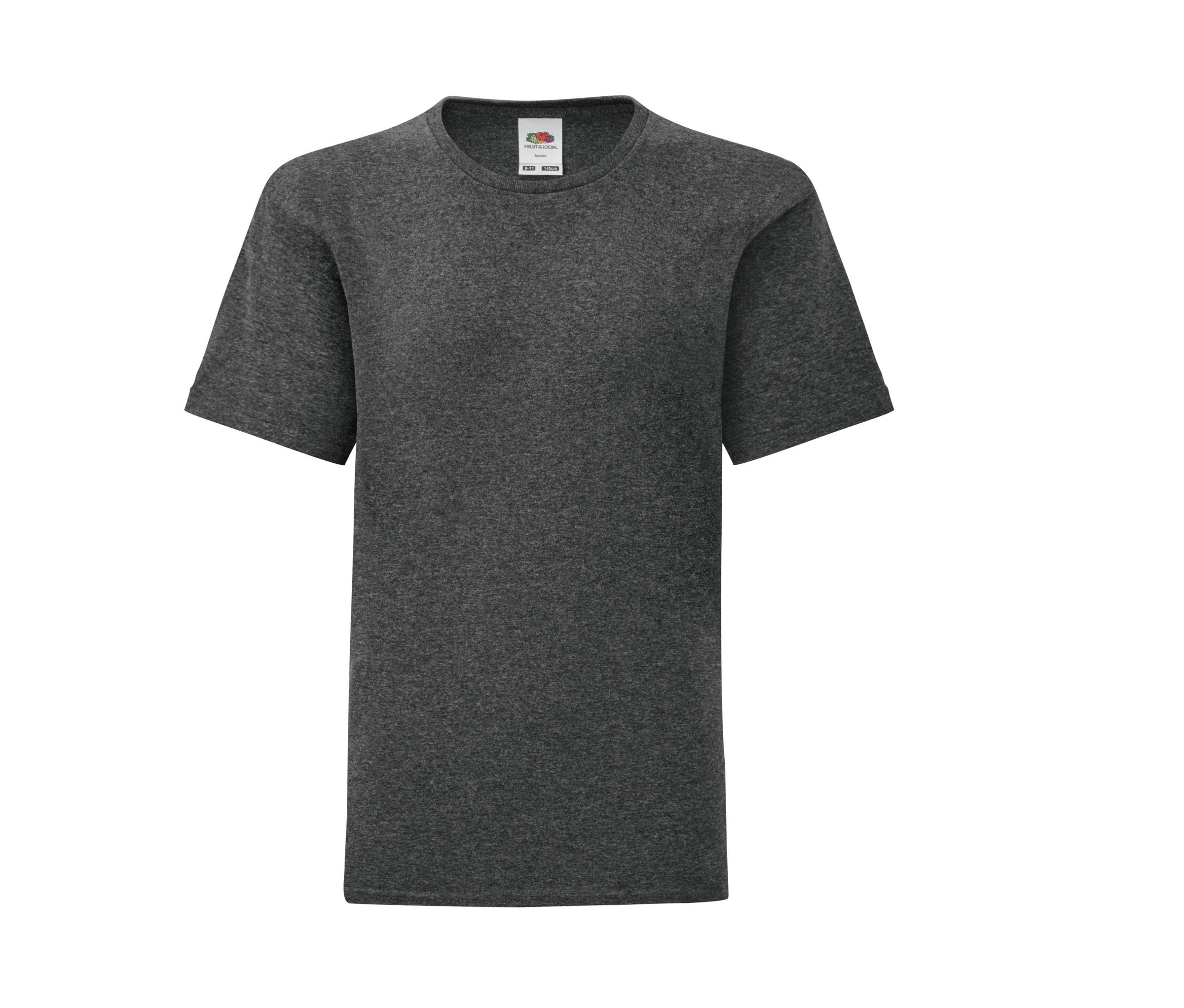 Camiseta Kids Iconic 150 Fruit of the Loom SC6123 en color gris jaspeado oscuro