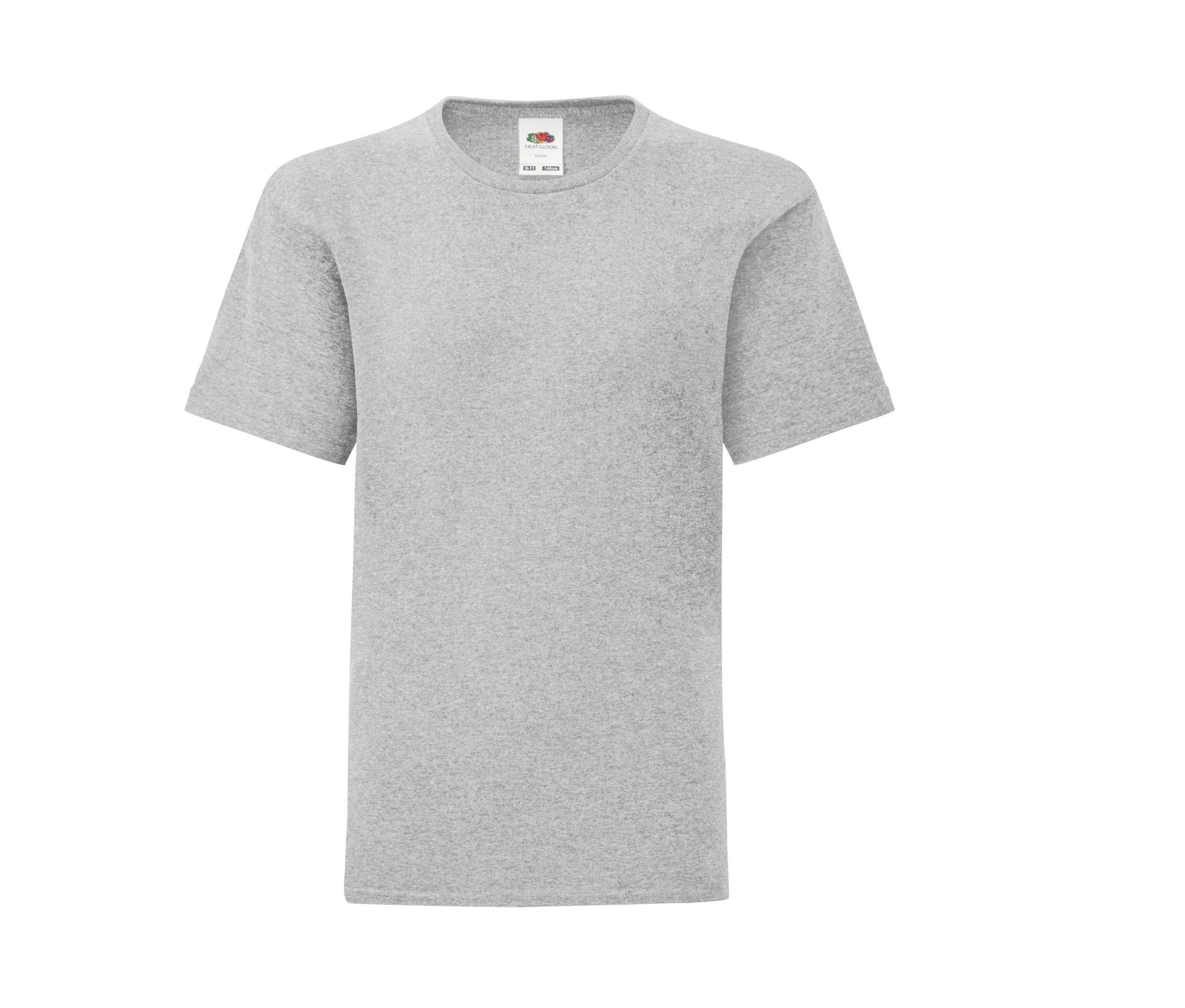 Camiseta Kids Iconic 150 Fruit of the Loom SC6123 en color gris jaspeado