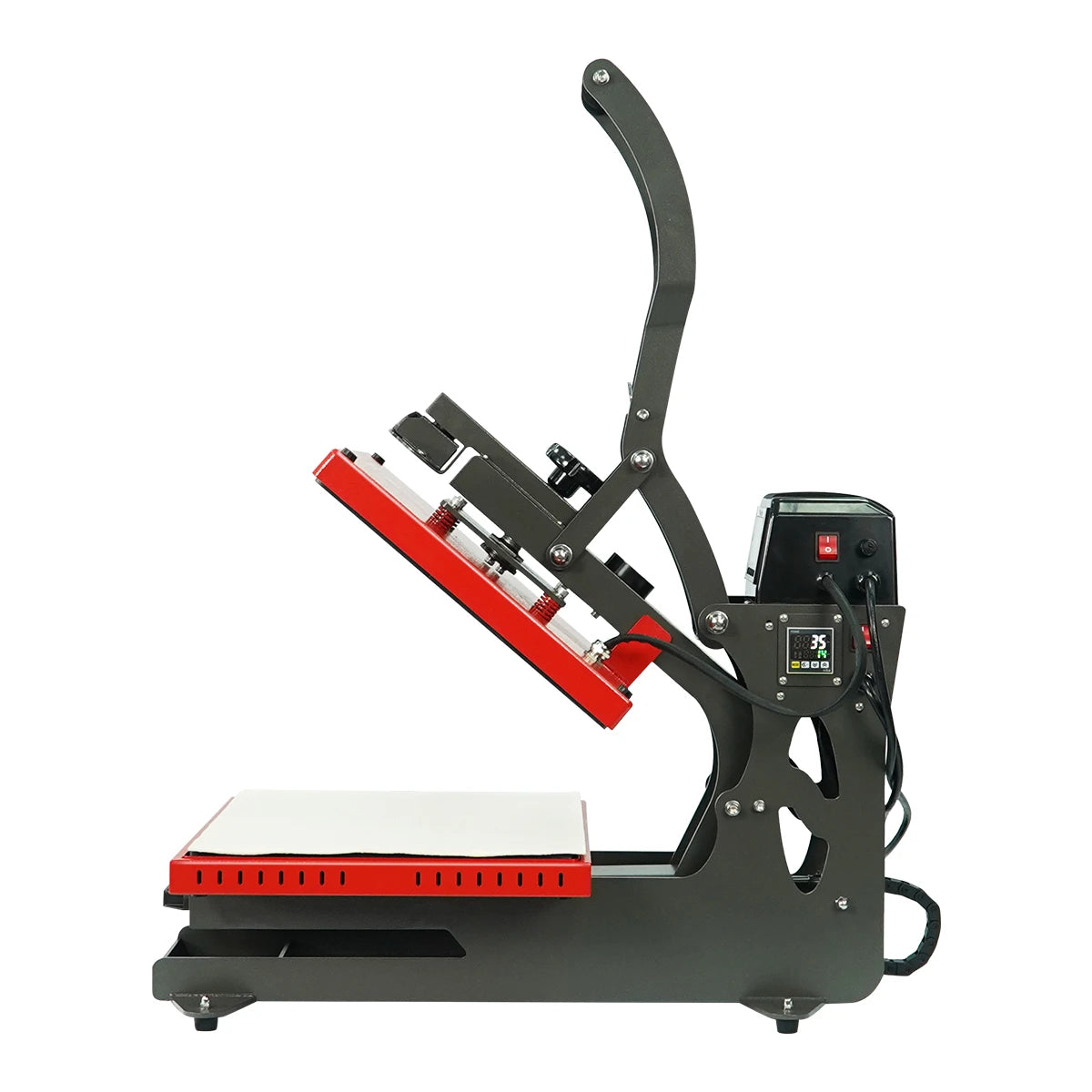Plancha transfer doble plato DH-38, vista lateral